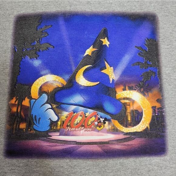 VINTAGE 90s Walt Disney World 100 years of magic Epcot hat gray T-shirt XXL - Picture 4 of 9